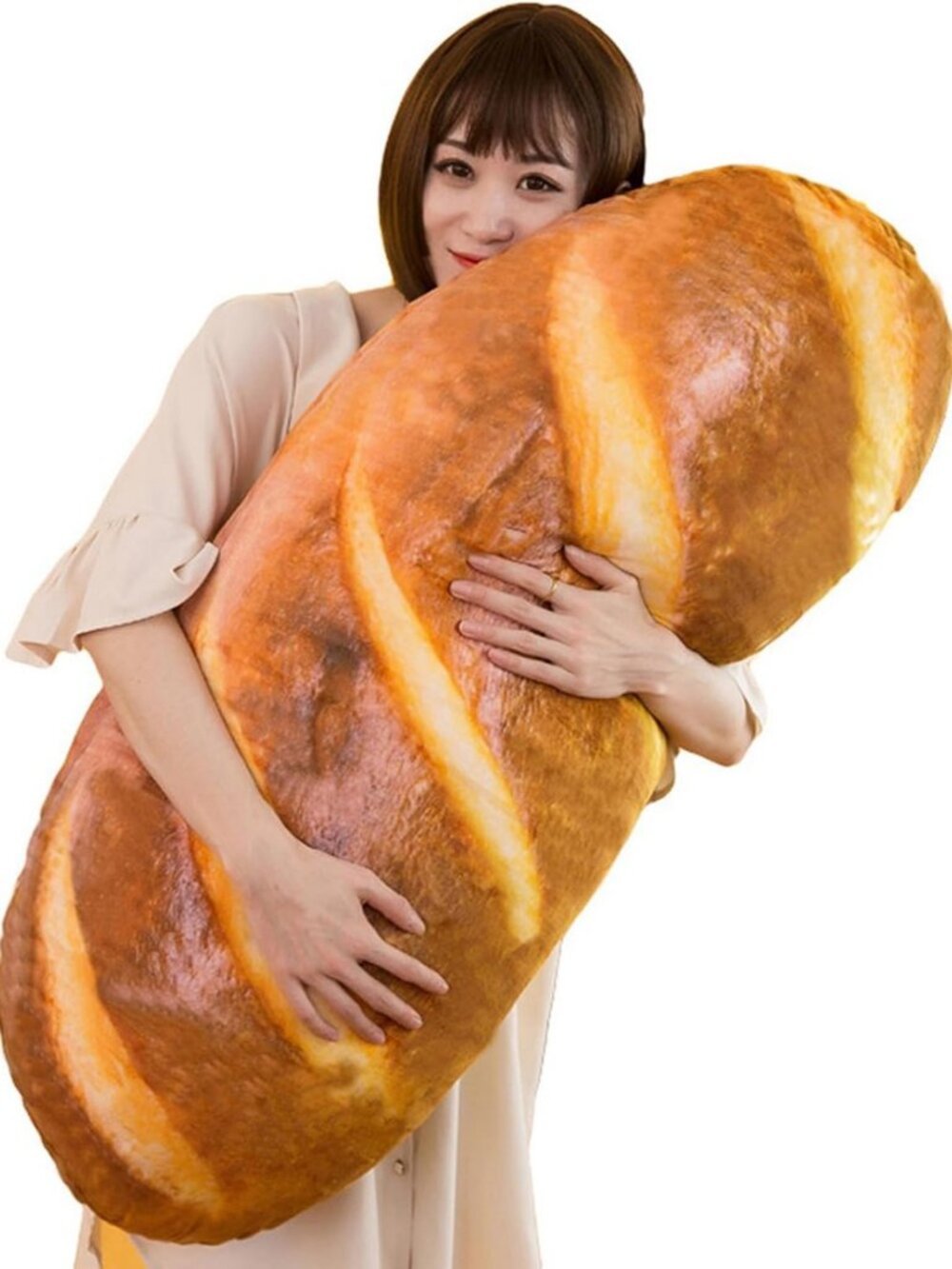 3D Bread Shape Plush Pillow - Soft Toast Cushion Stuffed Toy for Home Decor 31.4